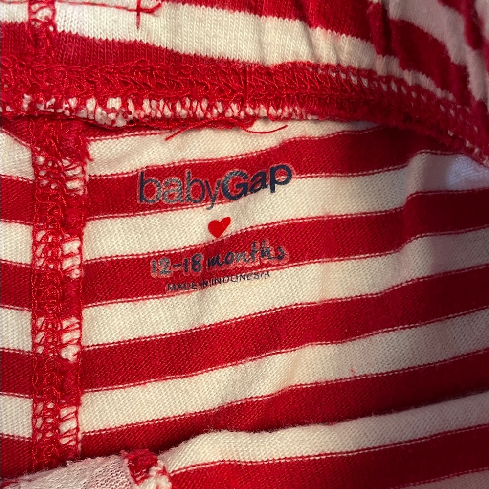 Baby Gap Red and White Striped Baby Pants, 100% cotton, 12-18 mo - Picture 2 of 7